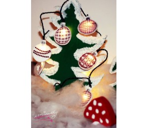 Stickserie - ITH Lichterkette Weihnachtskugeln